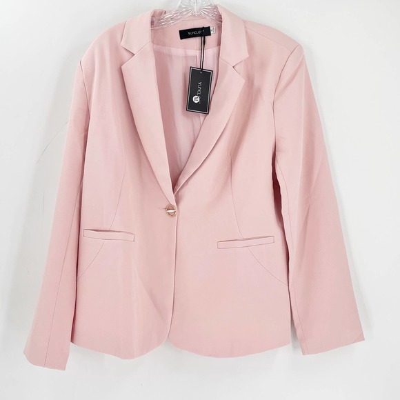 NWT Yunclos Light Pink One Button Career Blazer - Picture 1 of 8